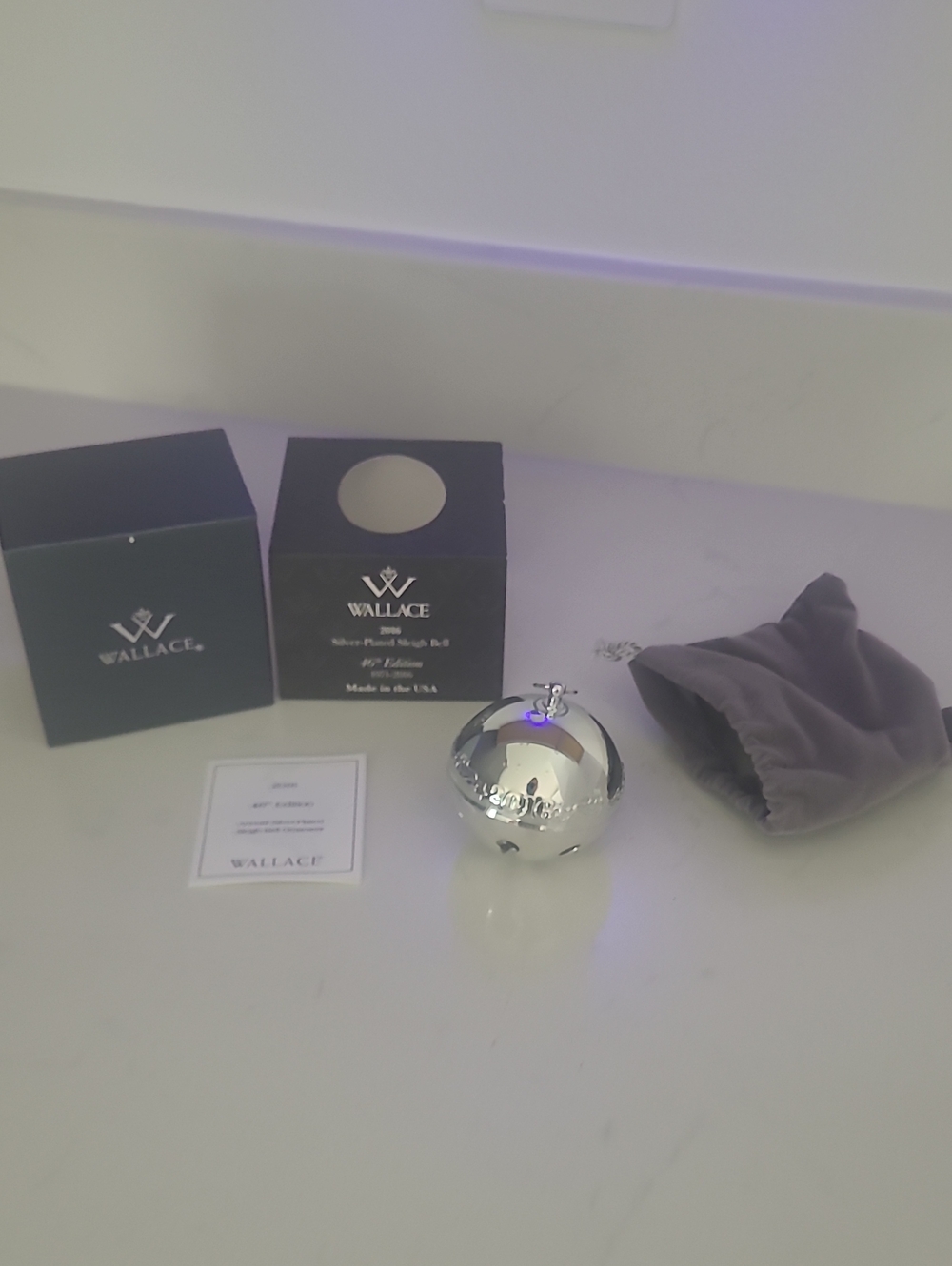 Wallace Silver Polished Holiday Ornament Ball